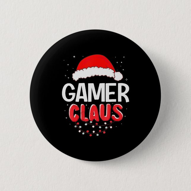 Gamer Santa Claus Christmas Matching Costume  Button (Vorderseite)