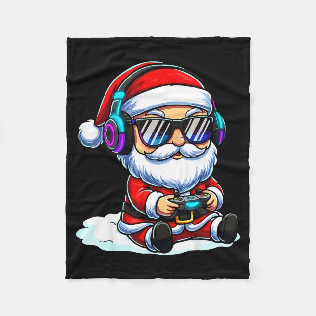 Gamer Santa Video Game Christmas Gaming  Fleecedecke (Vorderseite)