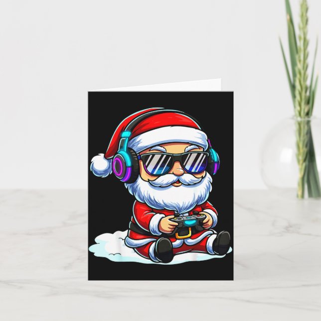 Gamer Santa Video Game Christmas Gaming  Karte (Vorderseite)