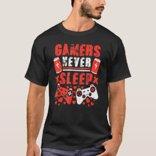 Gamer schlafen nie Liebe Herzlich Vintage Videospi T-Shirt