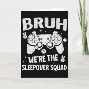 Gamer-Schlafparty für Jungen Lustige Bruh-Pyjama-P Karte