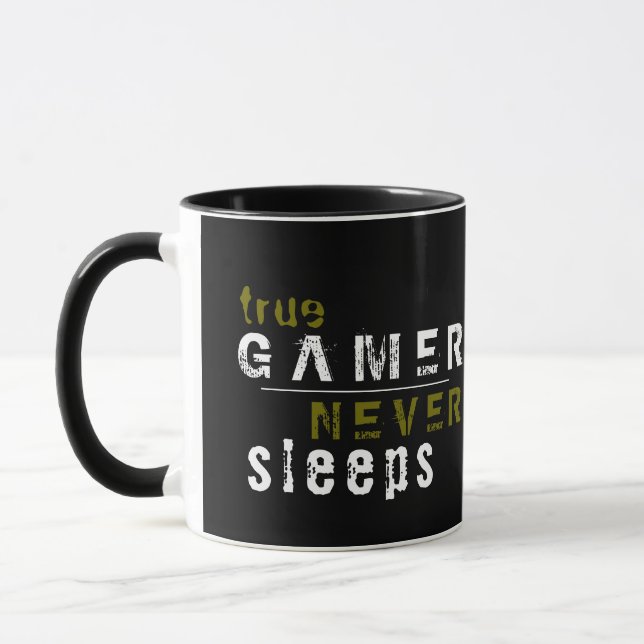 Gamer schläft nie Black Gamer Coffee Tasse (Links)