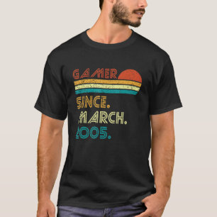 Gamer Seit März 2005 17. Geburtstag Retro Vintag T-Shirt
