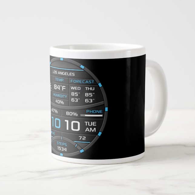 Gamer-Setup-Ästhetik Digitaler Becher Jumbo-Tasse (Vorderseite Rechts)