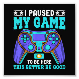 Gamer Shirt Boys Men Kids Teens hielt mein Spiel a Fotodruck