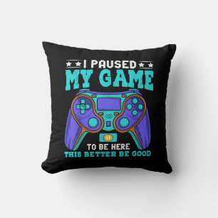 Gamer Shirt Boys Men Kids Teens hielt mein Spiel a Kissen