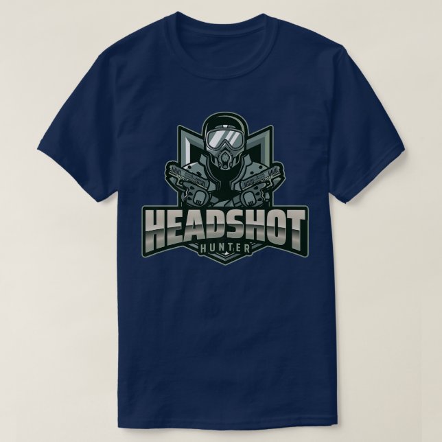 Gamer Shirt Gaming Quote Headshot Hunter Shooter V (Design vorne)