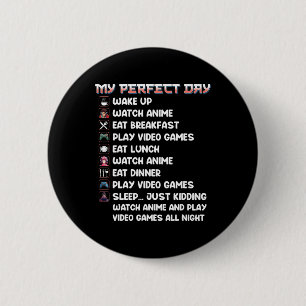 Gamer Shirt Mein perfekter Tag Anime Play Video an Button