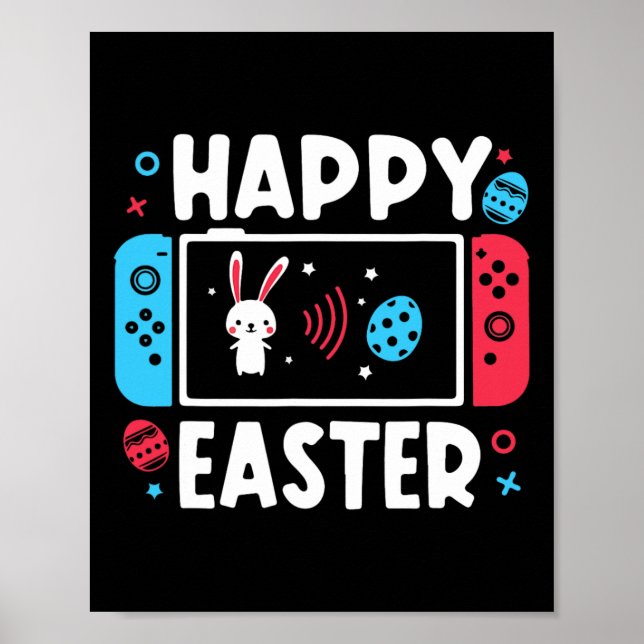 Gamer-Shirt-Videospielcontroller am Ostertag Poster (Vorne)