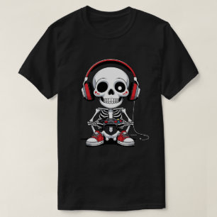 Gamer Skeleton - Funny Halloween Gaming T-Shirt