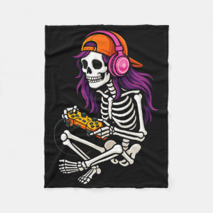 Gamer Skeleton Halloween Girls Teens Women Video G Fleecedecke