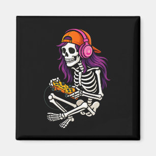 Gamer Skeleton Halloween Girls Teens Women Video G Magnet