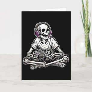 Gamer Skeleton Halloween Karte