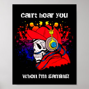 Gamer Skull mit Kopfhörern Poster