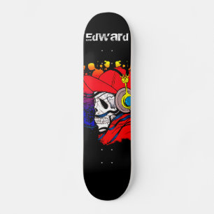 Gamer Skull mit Kopfhörern Skateboard