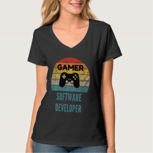 Gamer Software Developer Vintag 60er 70er Gaming T-Shirt