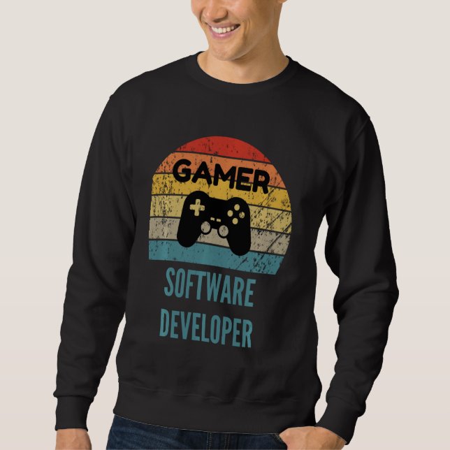 Gamer-Softwareentwickler Vintage 60er 70er Spiele Sweatshirt (Vorderseite)