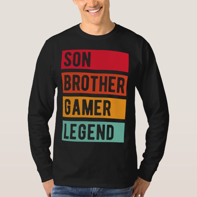 Gamer Son Brother Husband Dad Video Game Legend T-Shirt (Vorderseite)