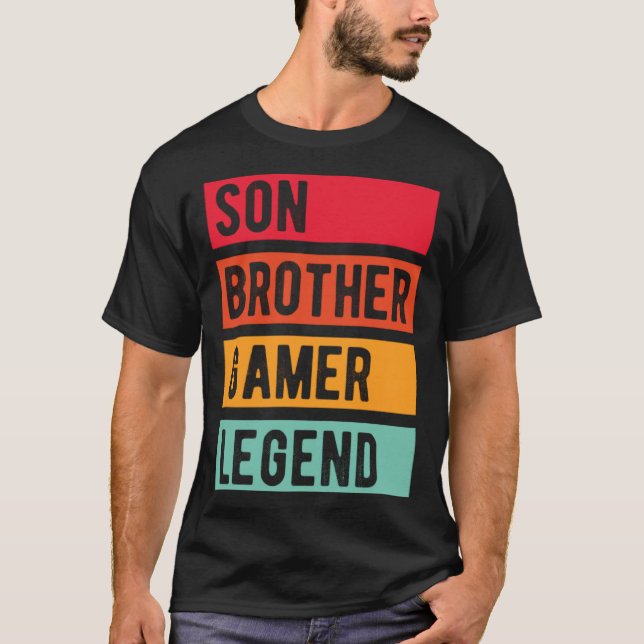 Gamer Son Brother Husband Dad Video Game Legend T-Shirt (Vorderseite)