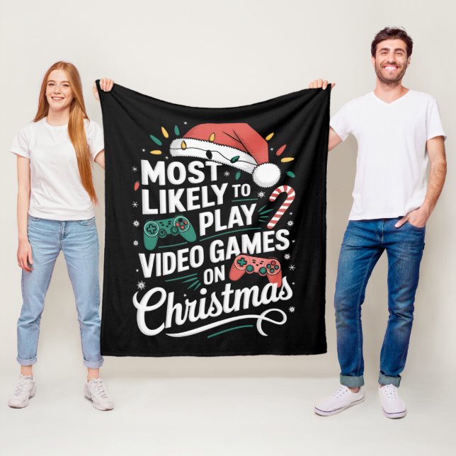 Gamer spielen höchstwahrscheinlich zu Weihnachten  Fleecedecke (Beispiel)