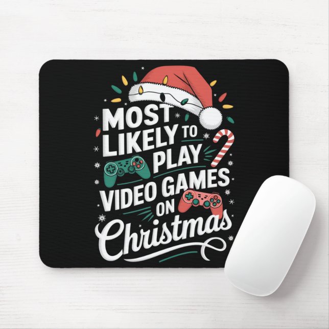 Gamer spielen höchstwahrscheinlich zu Weihnachten  Mousepad (Mit Mouse)