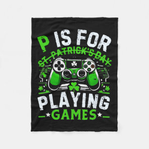 Gamer St. Patrick's Day Videospiel Irisches Gaming Fleecedecke