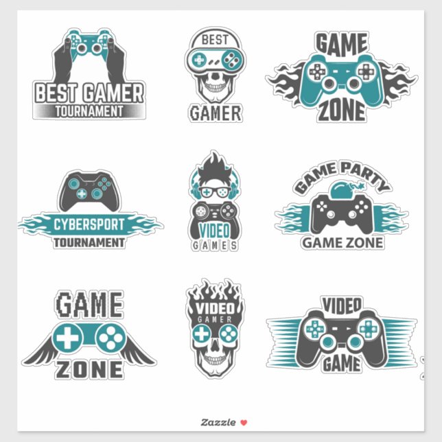 Gamer-Sticker Aufkleber (Blatt)