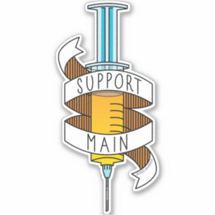 Gamer Support Haupt-Gelbe Cartoon Aufkleber