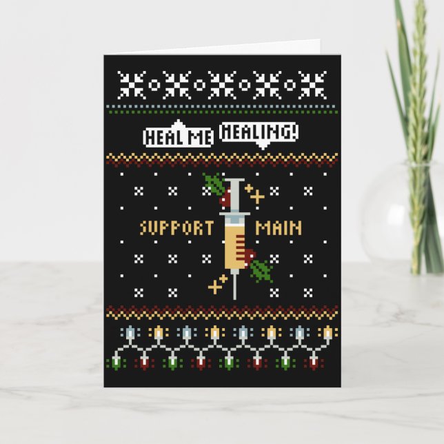 Gamer Support Main Pixel Art Spritze Weihnachten (Vorderseite)