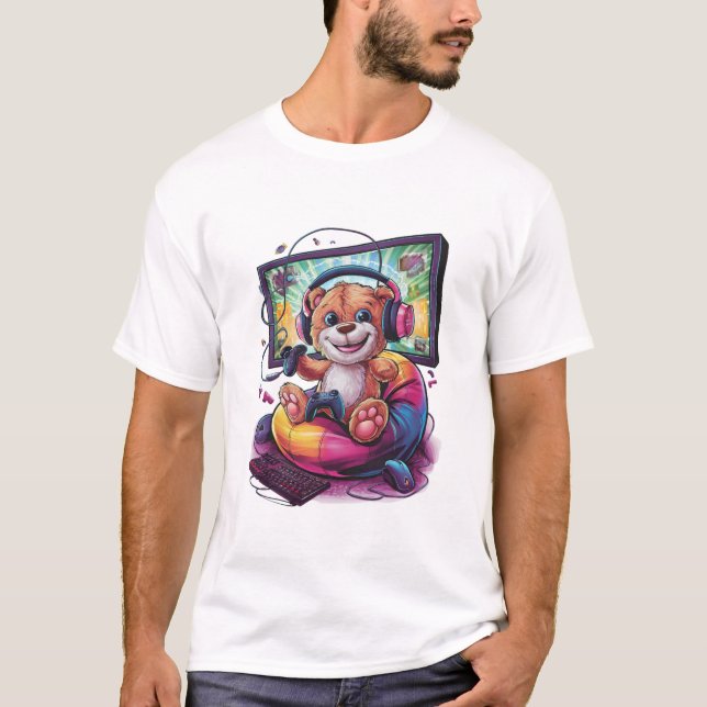Gamer Teddy T-Shirt (Vorderseite)