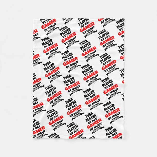 Gamer Tuba Player Fleecedecke (Vorderseite)