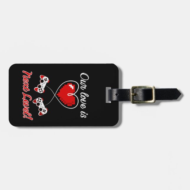 Gamer Valentine Luggage Tag Gepäckanhänger (Vorderseite horizontal)