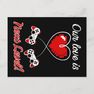 Gamer Valentine Postcard Postkarte