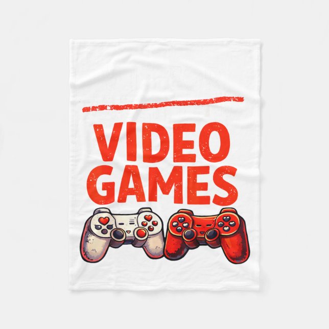 Gamer Valentine V Is For Video Games Valentines Da Fleecedecke (Vorderseite)