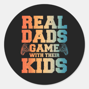 Gamer Vater Art für Gaming Vater Daddy Men Game Lo Runder Aufkleber
