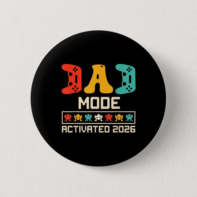 Gamer-Vater-Modus aktiviert 2026 Funny Future Vate Button (Vorderseite)