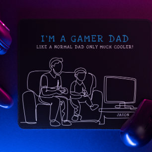 Gamer Vater   Monogram Vatertag Mousepad