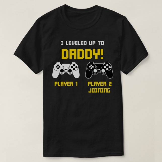 Gamer Vater Player Gaming Console Gender-Anzeige R T-Shirt (Design vorne)