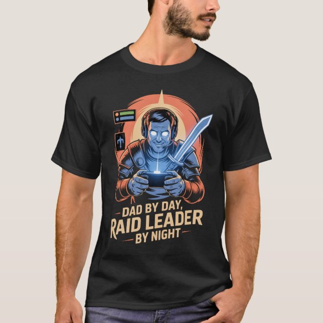 Gamer-Vater T-Shirt Vater bei Tag Raid-Leiter bei  (Vorderseite)
