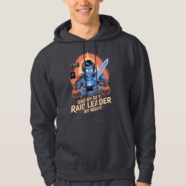Gamer-Vater T-Shirt Vater bei Tag Raid-Leiter bei  Hoodie (Vorderseite)