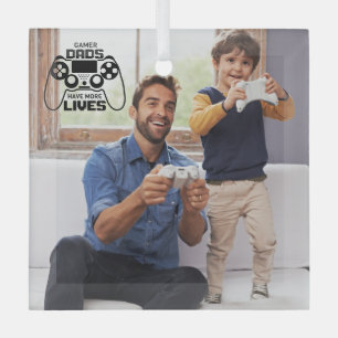Gamer-Väter Vatertag Benutzerdefiniertes Foto Ornament Aus Glas