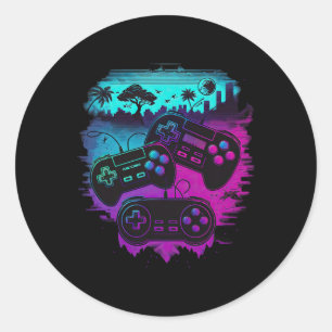 Gamer Video Game Controller 15 Runder Aufkleber
