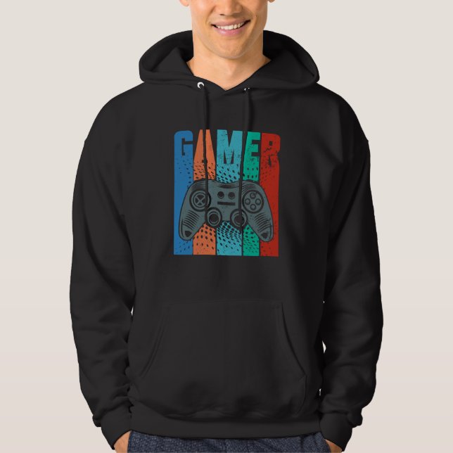 GAMER Video Game Player Gaming Controller Vintage  Hoodie (Vorderseite)