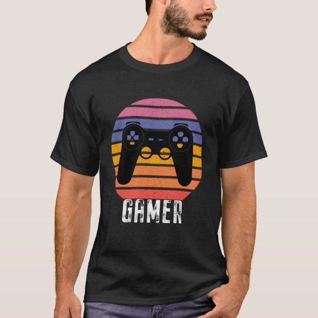Gamer Video retro Controller Games Gaming Boys Gir T-Shirt (Vorderseite)