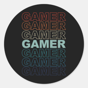 Gamer Vintag Retro Gamers Video Games Gaming Vide Runder Aufkleber