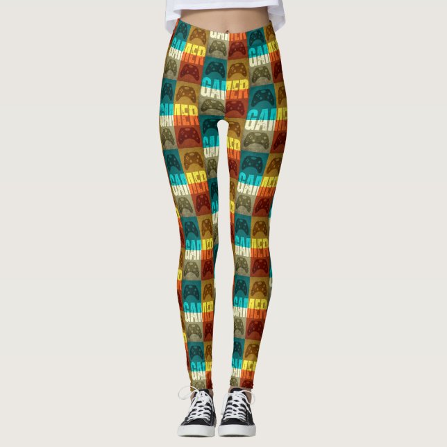 GAMER VINTAG VIDEO GAME CONTROLLER LEGGINGS (Vorderseite)
