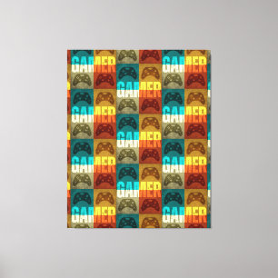 GAMER VINTAG VIDEO GAME CONTROLLER LEINWANDDRUCK