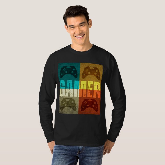GAMER VINTAG VIDEO GAME CONTROLLER T - Shirt (Vorne ganz)