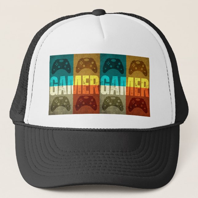 GAMER VINTAG VIDEO GAME CONTROLLER TRUCKER HAT TRUCKERKAPPE (Vorderseite)