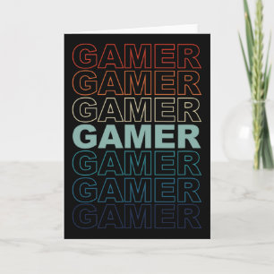 Gamer Vintage Retro Spieler Videospiele Gaming Vid Karte